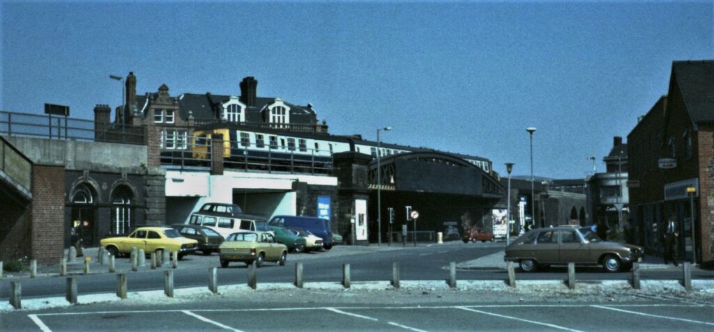 An old photograph showing Longton Station in 1977
