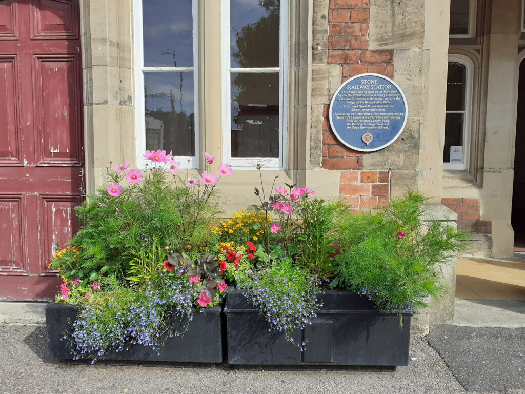 Planter box on display at Stone Station