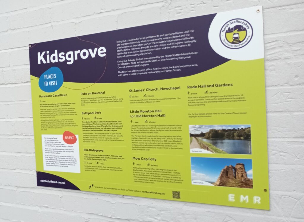 A poster showing things to do in Kidsgrove